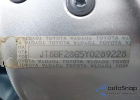 2000 Lexus Es 300 из США, поврежденный, VIN JT8BF28G5Y0289228